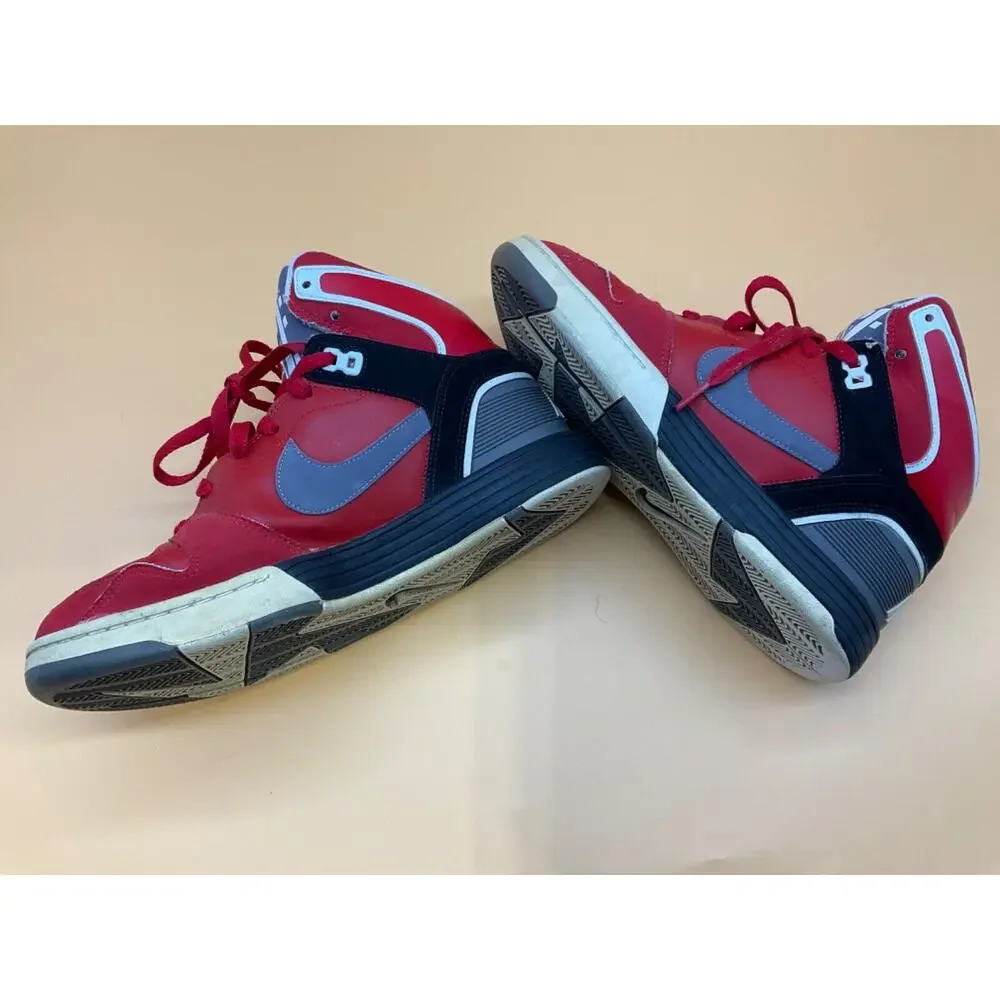 Nike‎ Mach Force Mid Sneakers 525312-601 Men's Size 8.5 Red Charcoal 2012